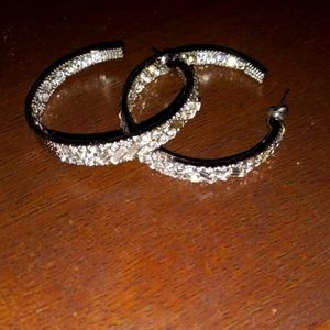 Diamond hoop earrings